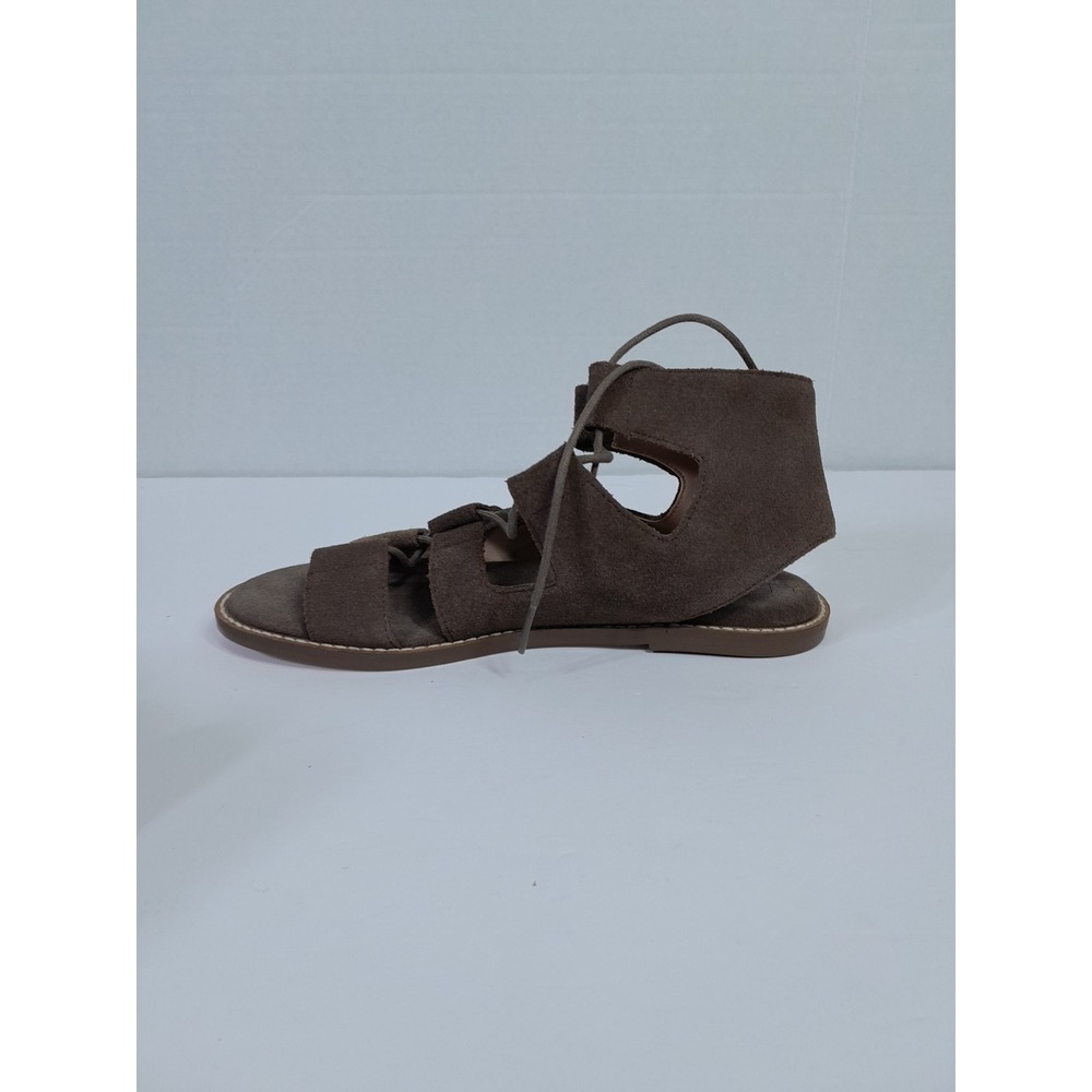 Sole Society Womens Cady Gladiator Sandals Taupe Suede Flat Heel Lace Up Sz 6.5 - Picture 8 of 12